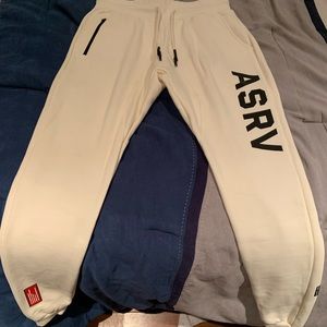 ASRV Cream/White Essential Fleece Joggers NWOT